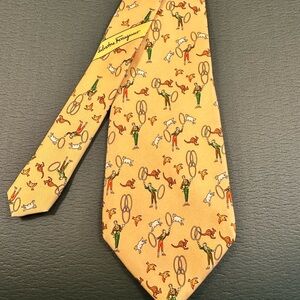 Salvatore Ferragamo Gold Patterned Tie